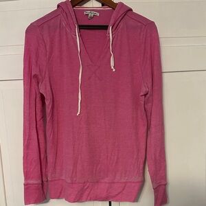 American Eagle Pink vintage worn-look Hooded thermal tee